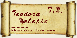 Teodora Maletić vizit kartica